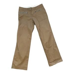 Athleta tan cargo stash pant chino button sides pockets brown 4p